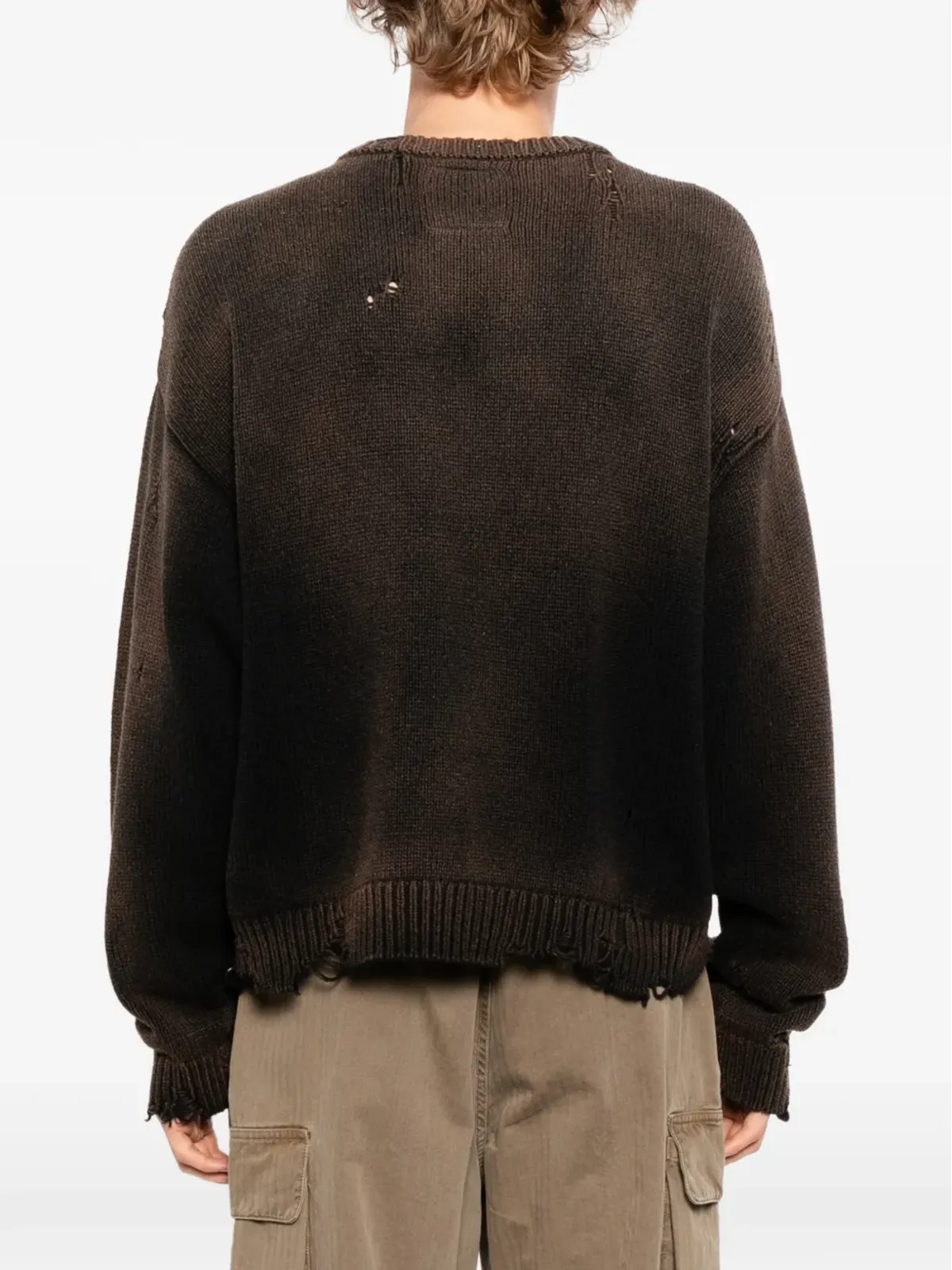 Maison MIHARA YASUHIRO distressed graphic jumper - Brown - 画像4