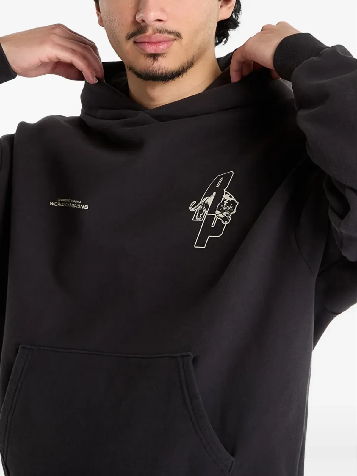 PUMA x Represent ロングスリーブフーディー - ブラック - 画像5