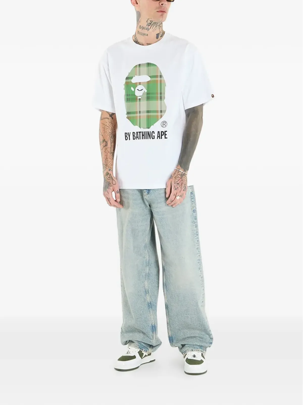 A BATHING APE® チェック柄グラフィック Tシャツ - 画像2