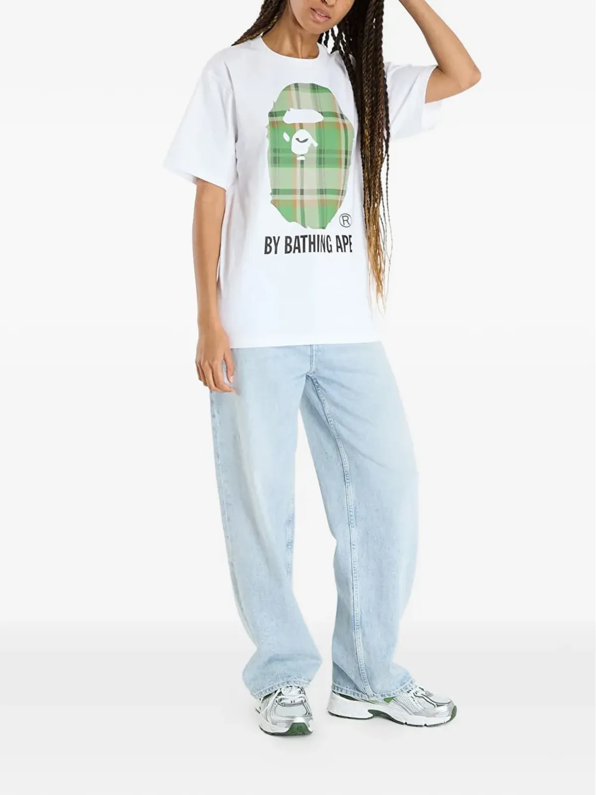 A BATHING APE® チェック柄グラフィック Tシャツ - 画像3