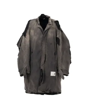 Maison MIHARA YASUHIRO ディストレス加工のコート（ブラック） - サムネイル1