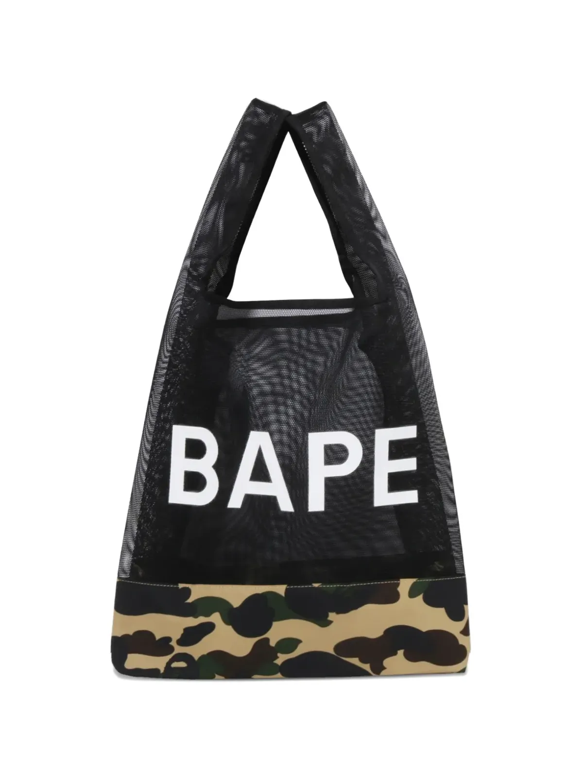A BATHING APE® カモフラージュプリント メッシュパネルド トートバッグ - 画像1