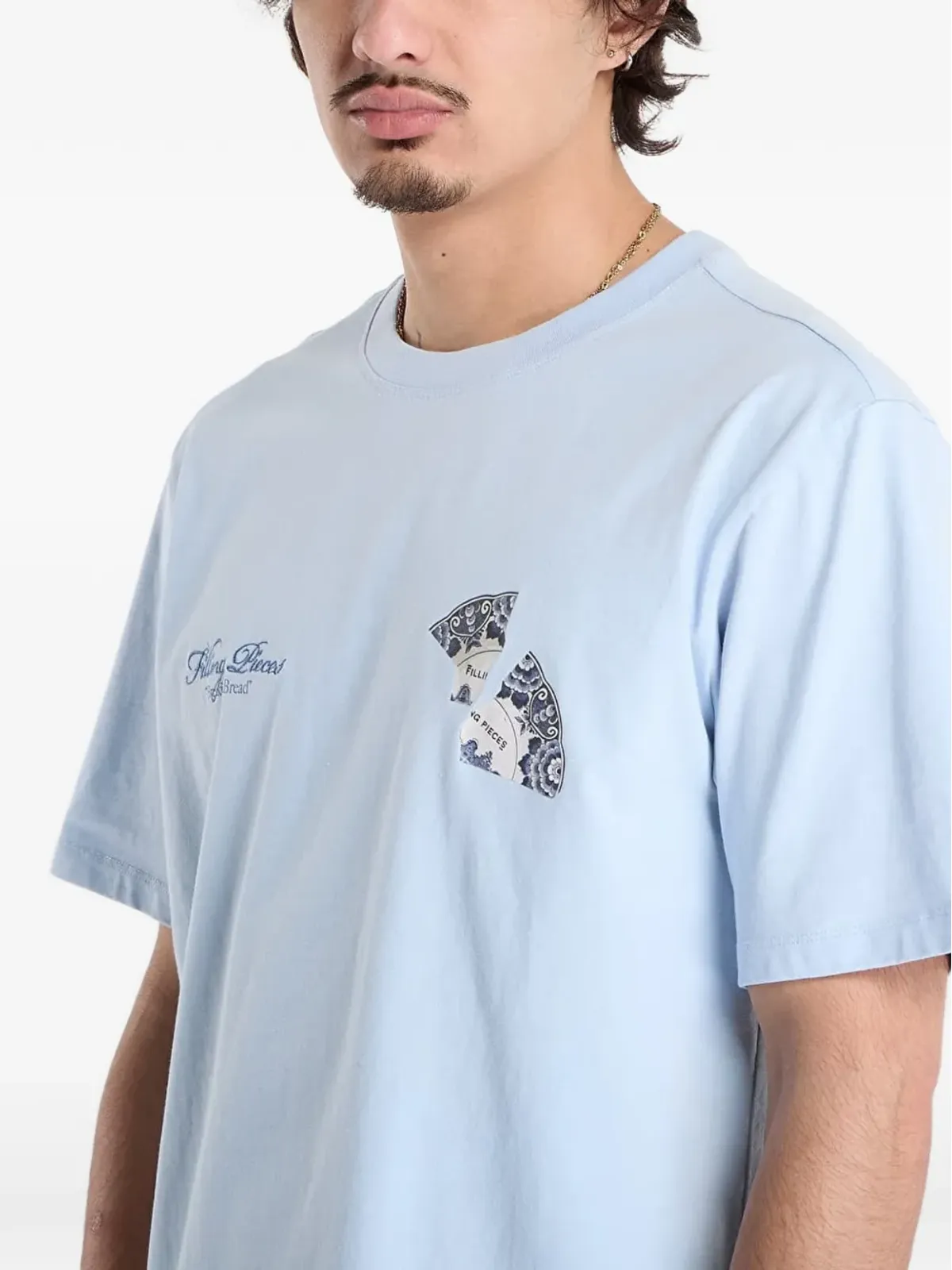 Filling Pieces ブロークンプレート Tシャツ ブルー - 画像5
