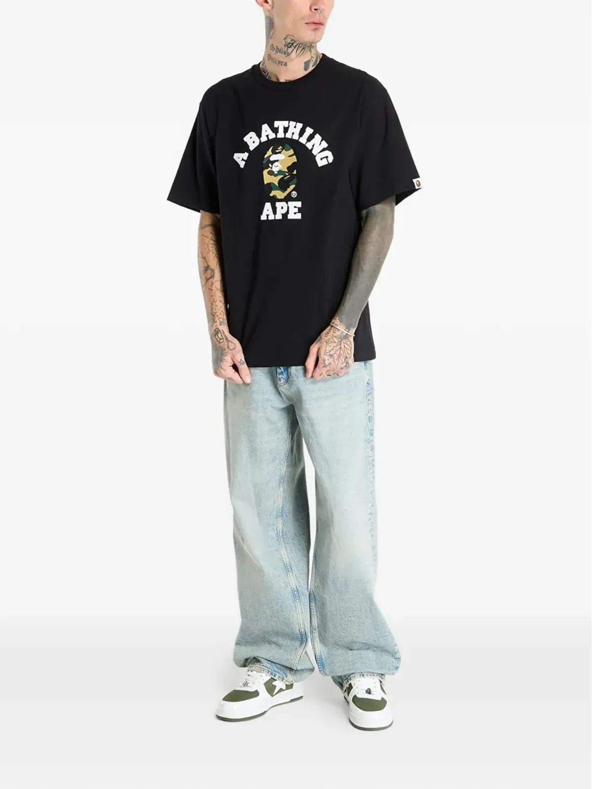 A BATHING APE® 1St Camo College Tee Tシャツ - ブラック - 画像3