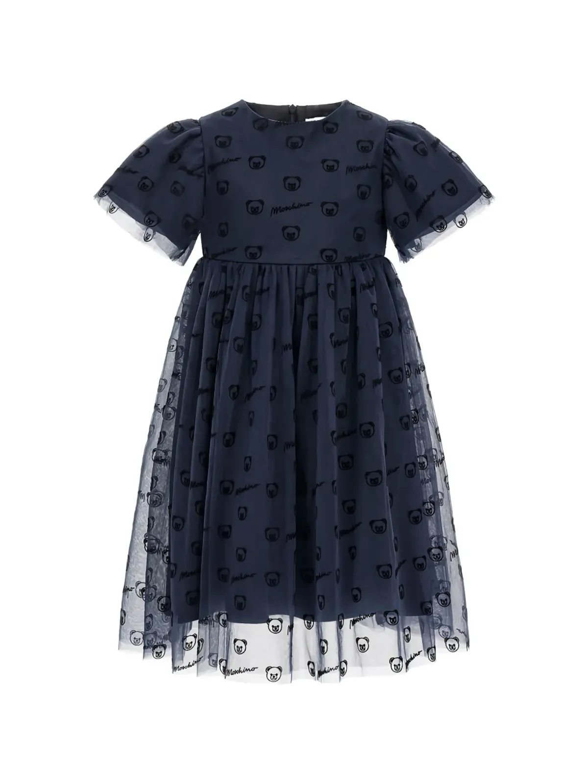 Moschino Kids テディベア・チュールドレス - ブルー - 画像1
