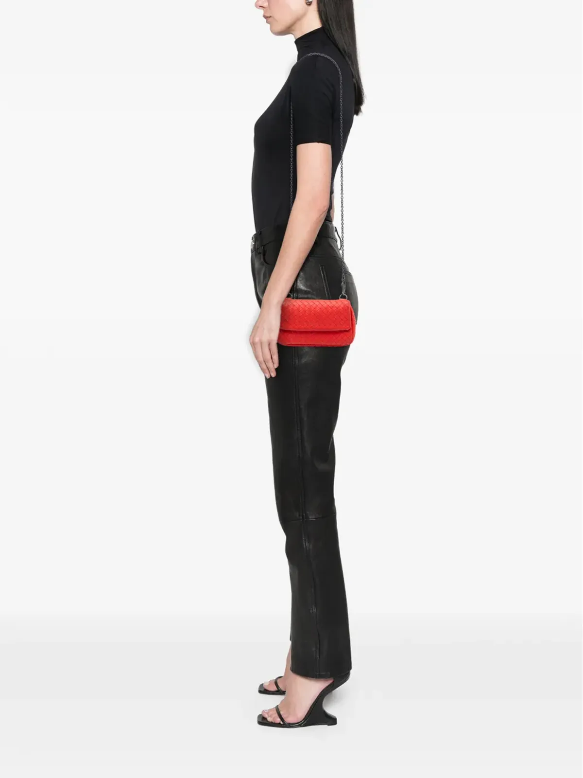 Bottega Veneta Pre-Owned イントレチャート チェーンフラップ クロスボディバッグ - 画像2