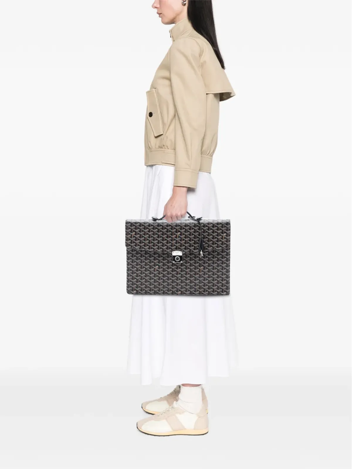 Goyard ビンテージ 2012年製 Goyardine Serviette Chypre ビジネスバッグ ブラック - 画像2