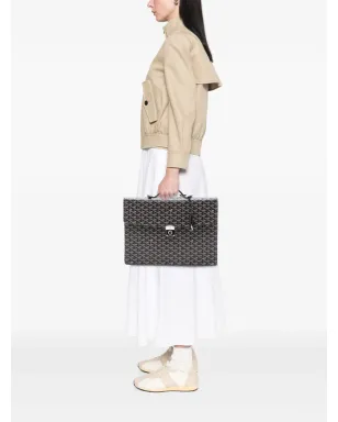 Goyard ビンテージ 2012年製 Goyardine Serviette Chypre ビジネスバッグ ブラック - サムネイル2