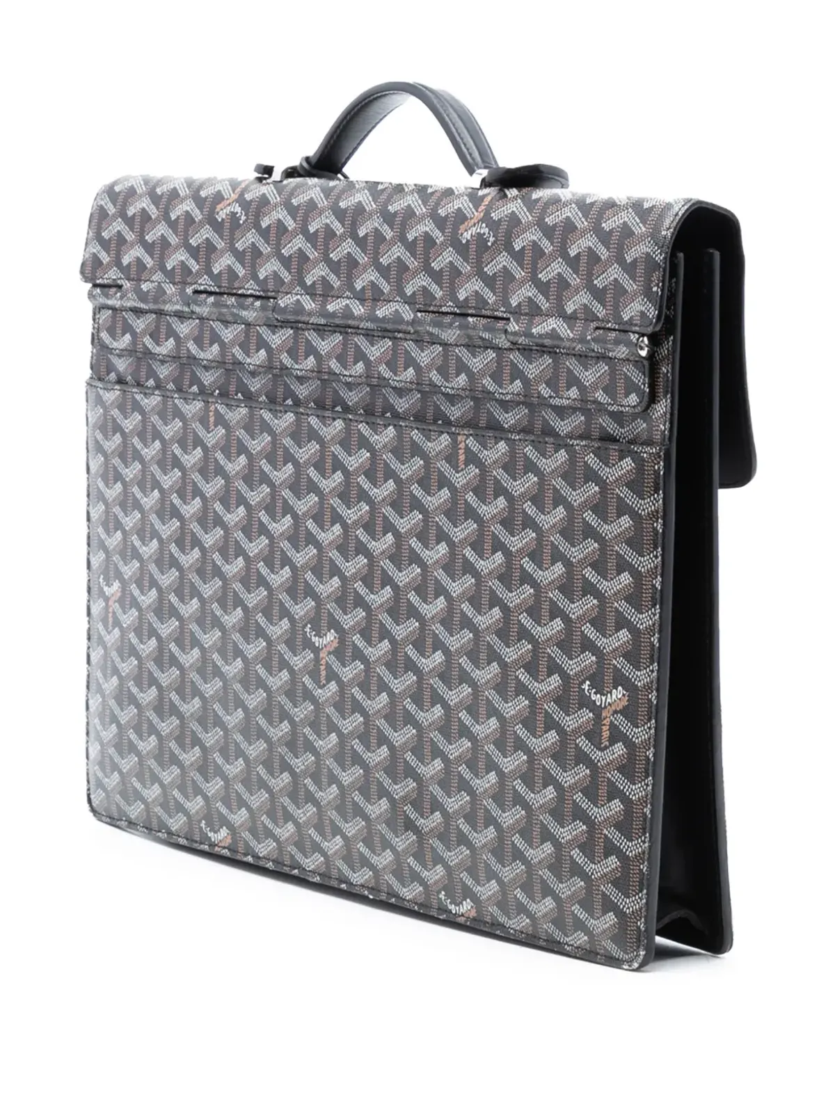 Goyard ビンテージ 2012年製 Goyardine Serviette Chypre ビジネスバッグ ブラック - 画像3