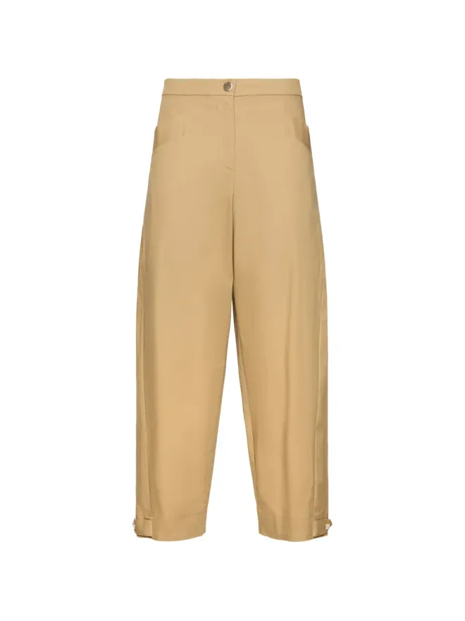 ELENA MIRO` ELENA MIRO cuff-straps trousers - Brownの商品画像