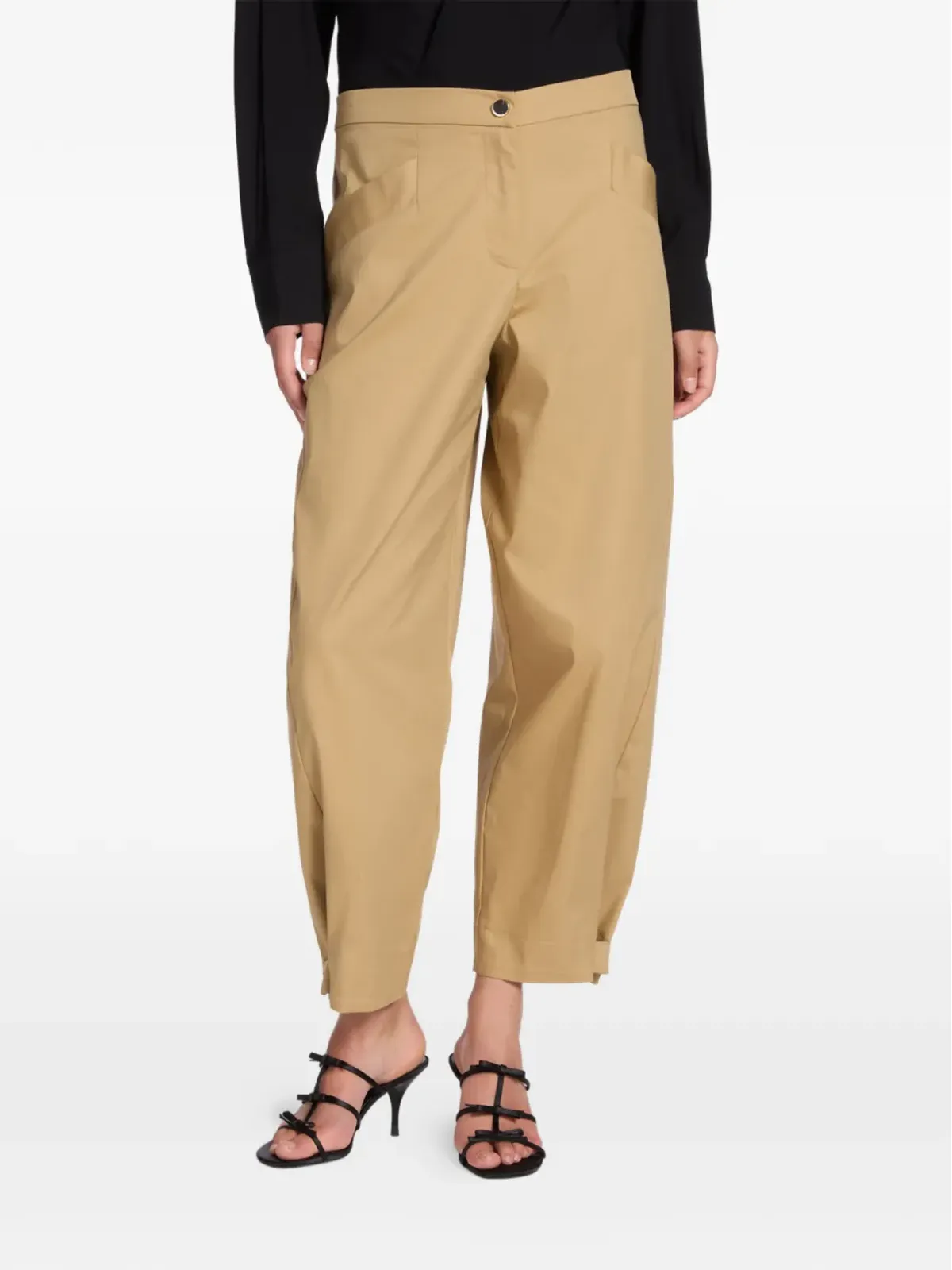 ELENA MIRO cuff-straps trousers - Brown - 画像2