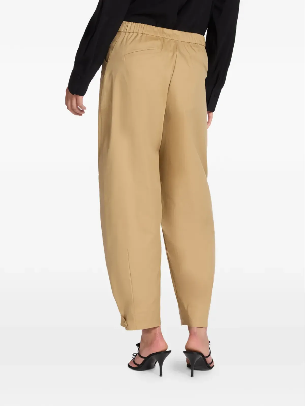 ELENA MIRO cuff-straps trousers - Brown - 画像3