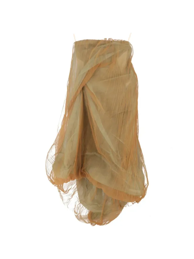 Rick Owens Vintage Rick Owens Vintage ギャザー入りストラップレス ミディドレスの商品画像