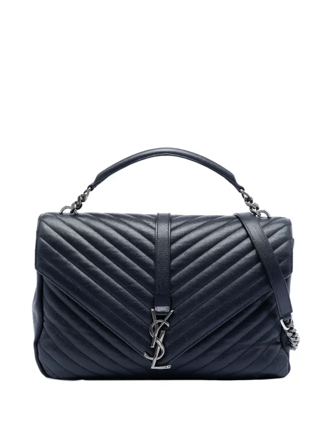 Saint Laurent Pre-Owned Saint Laurent Pre-Owned Chevron柄 シープスキン モノグラム コレッジサッチェルの商品画像