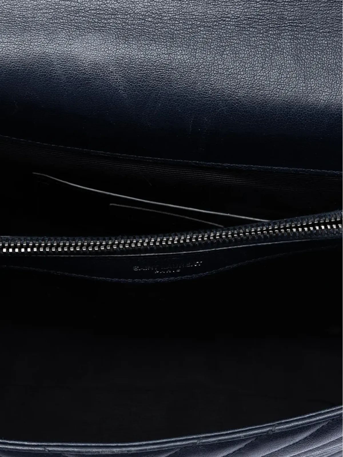 Saint Laurent Pre-Owned Chevron柄 シープスキン モノグラム コレッジサッチェル - 画像5