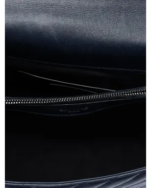 Saint Laurent Pre-Owned Chevron柄 シープスキン モノグラム コレッジサッチェル - サムネイル5