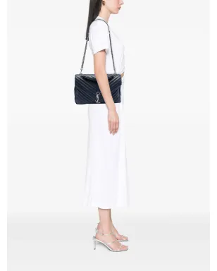 Saint Laurent Pre-Owned Chevron柄 シープスキン モノグラム コレッジサッチェル - サムネイル2