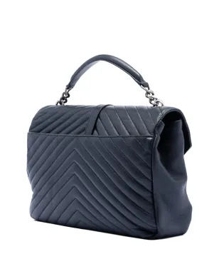 Saint Laurent Pre-Owned Chevron柄 シープスキン モノグラム コレッジサッチェル - サムネイル3