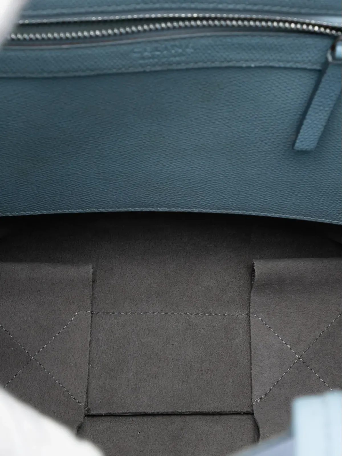Celine Pre-Owned カバス トート サッチェル 縦型 バイカラー グレインカーフスキン - 画像5