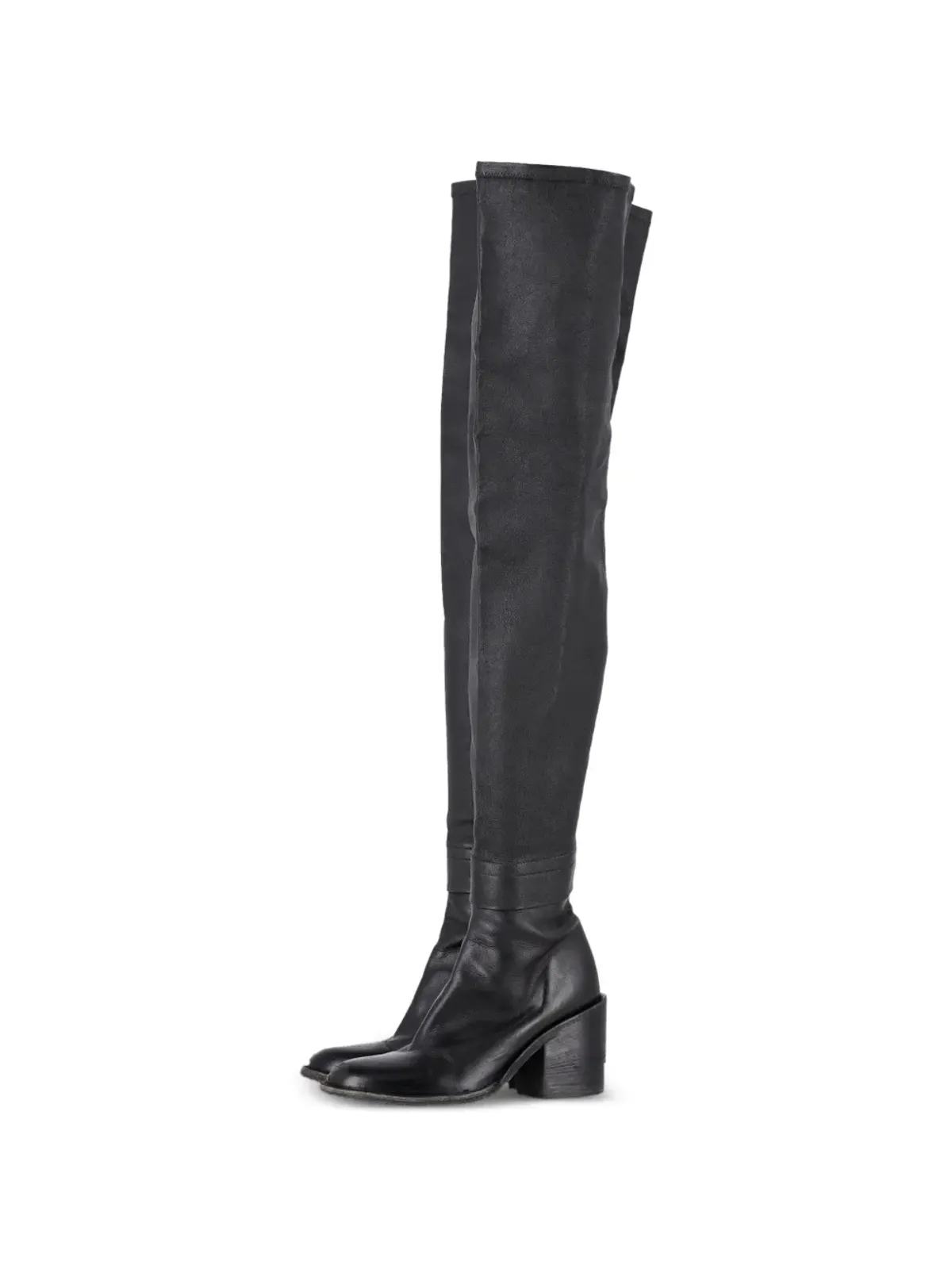Ann Demeulemeester Vintage ブロックヒール オーバーザニー ブーツ - 画像2