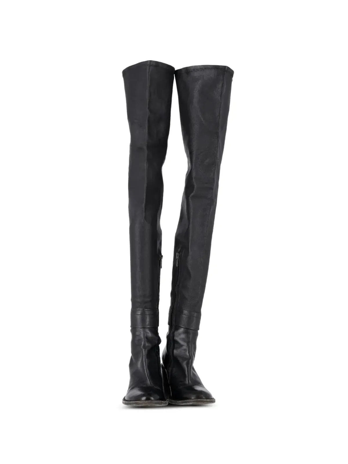 Ann Demeulemeester Vintage ブロックヒール オーバーザニー ブーツ - 画像3