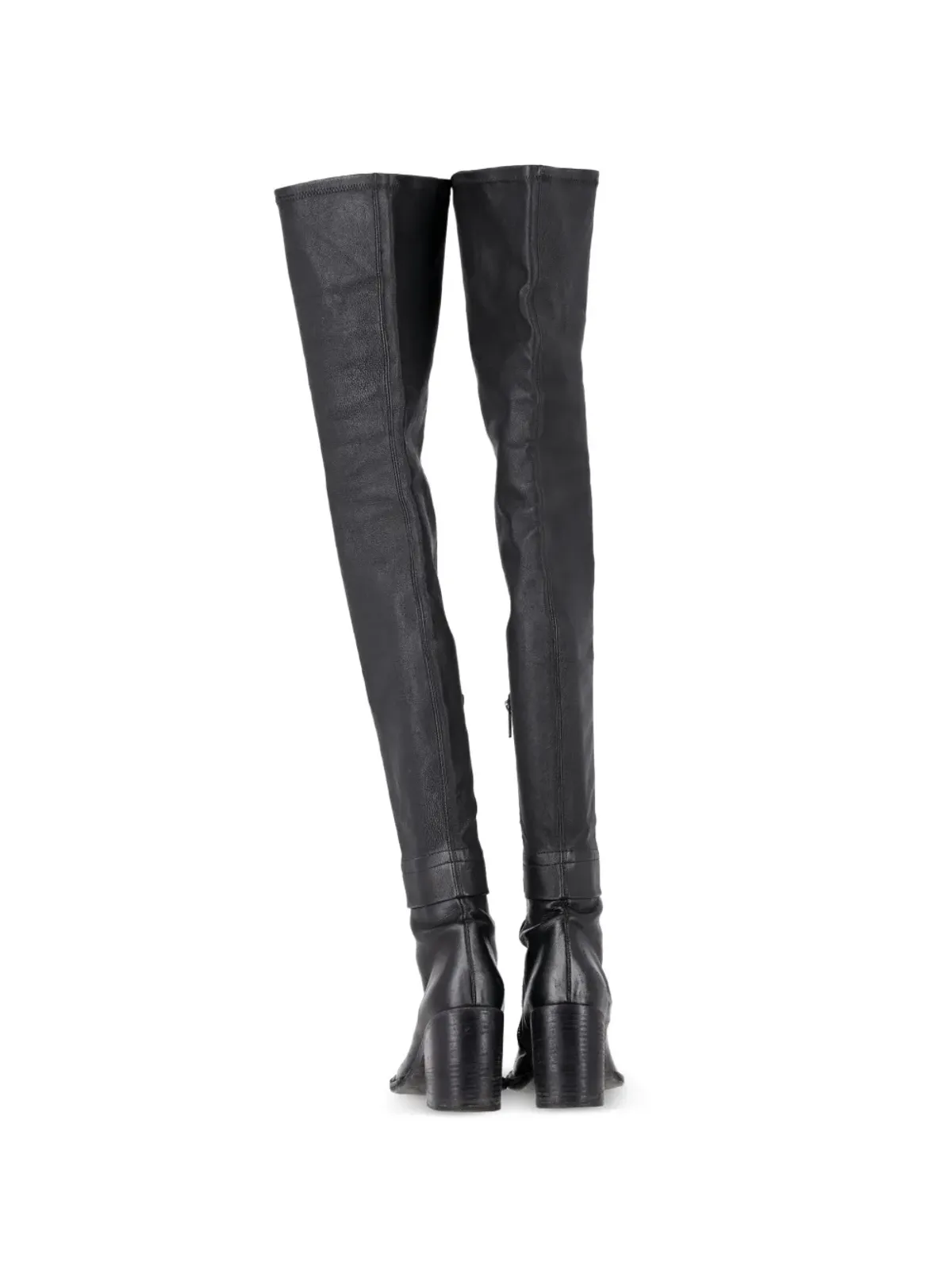 Ann Demeulemeester Vintage ブロックヒール オーバーザニー ブーツ - 画像4