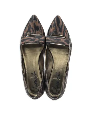 Lanvin Pre-Owned アニマルプリント ローファー ブラウン - サムネイル5