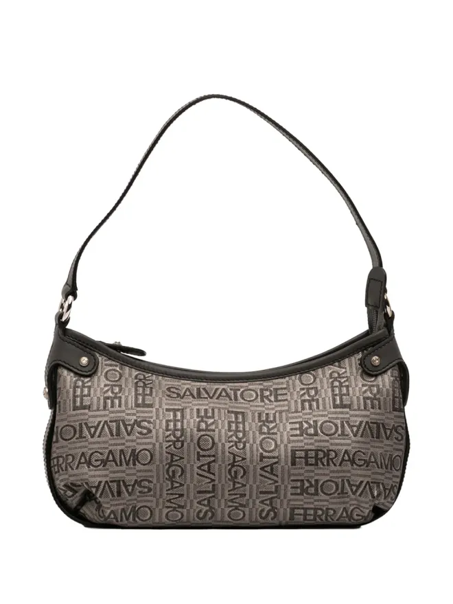 Ferragamo Pre-Owned Ferragamo Pre-Owned 刺繍入りポリエステル ショルダーバッグ - ブラウンの商品画像