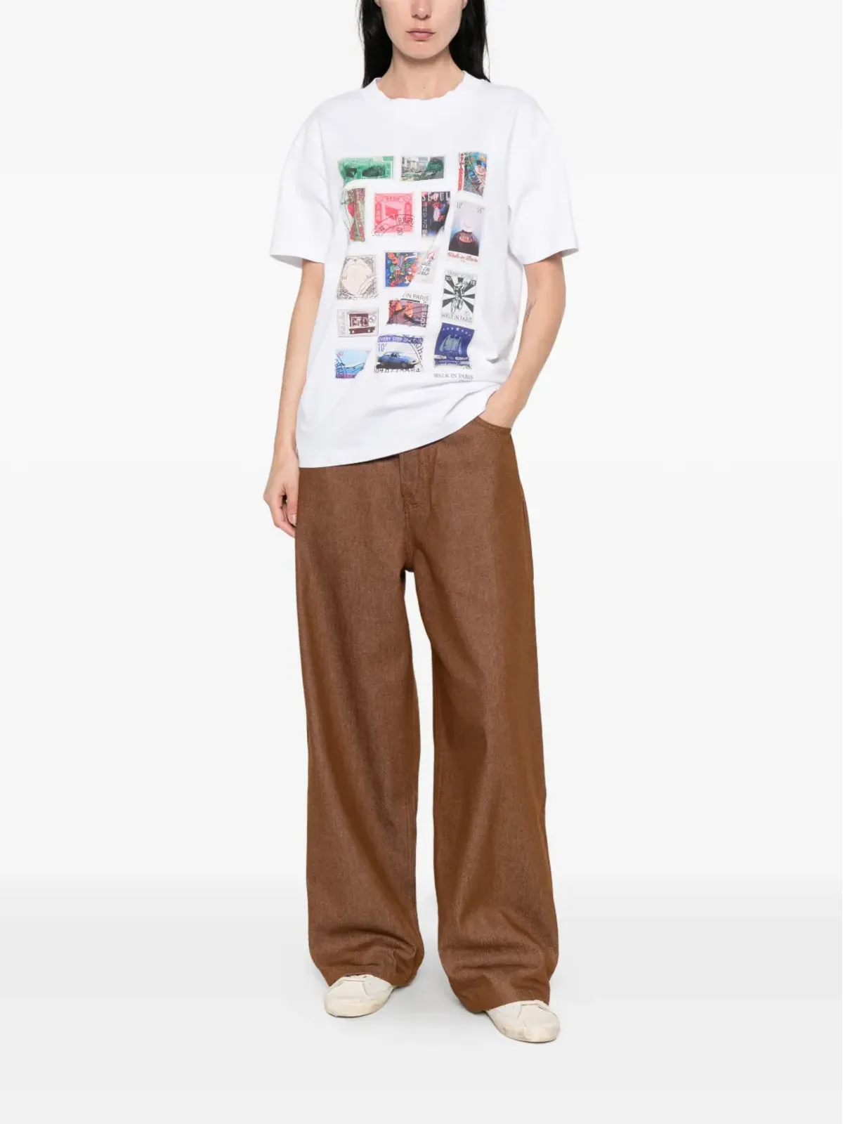 WALK IN PARIS スタンプコラージュTシャツ - 画像3