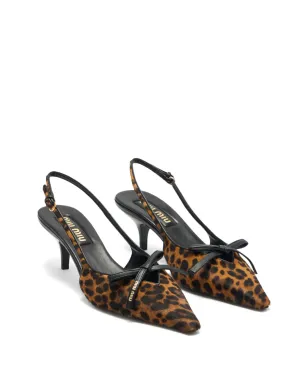 Miu Miu レオパード柄ヒールパンプス - サムネイル2