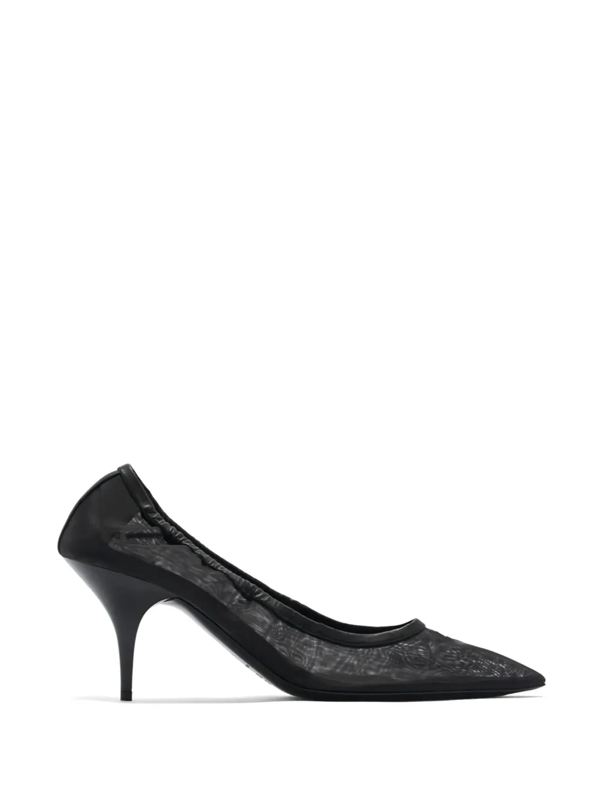 Miu Miu ruched-detail mesh pumps - 画像1