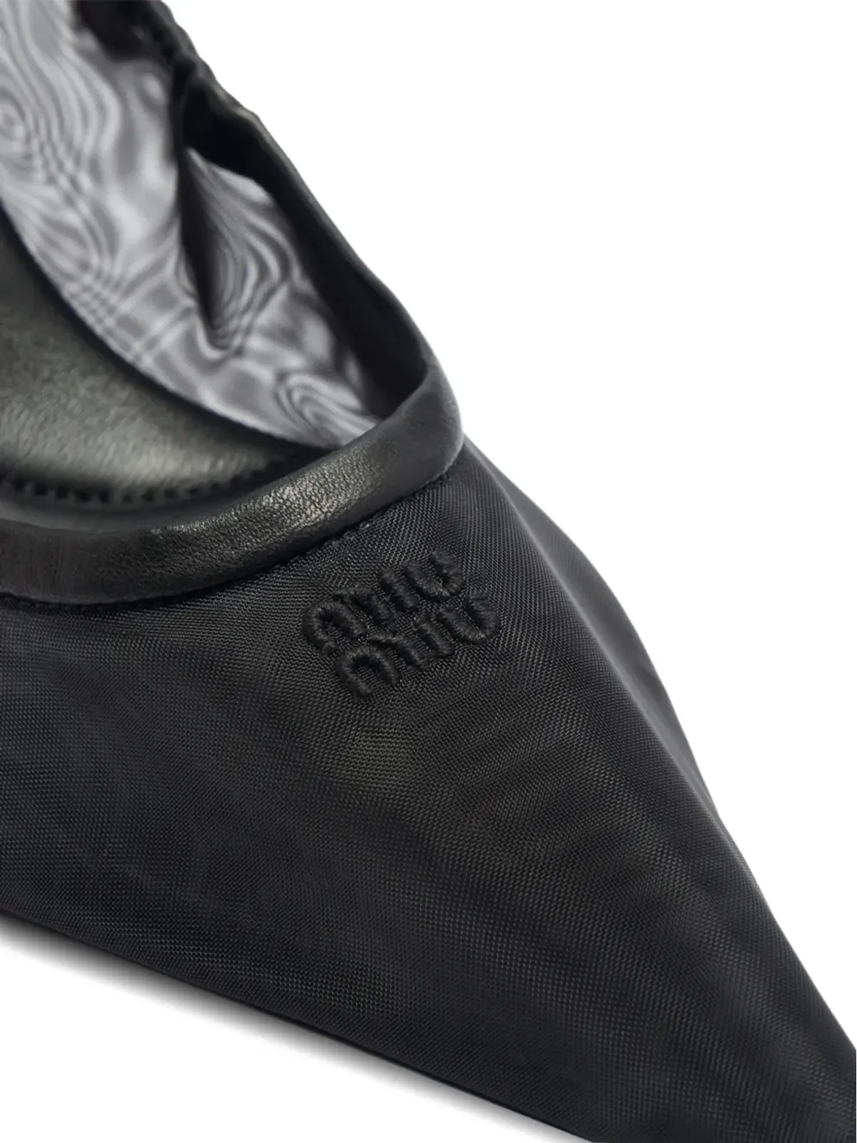 Miu Miu ruched-detail mesh pumps - 画像4