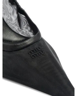 Miu Miu ruched-detail mesh pumps - サムネイル4