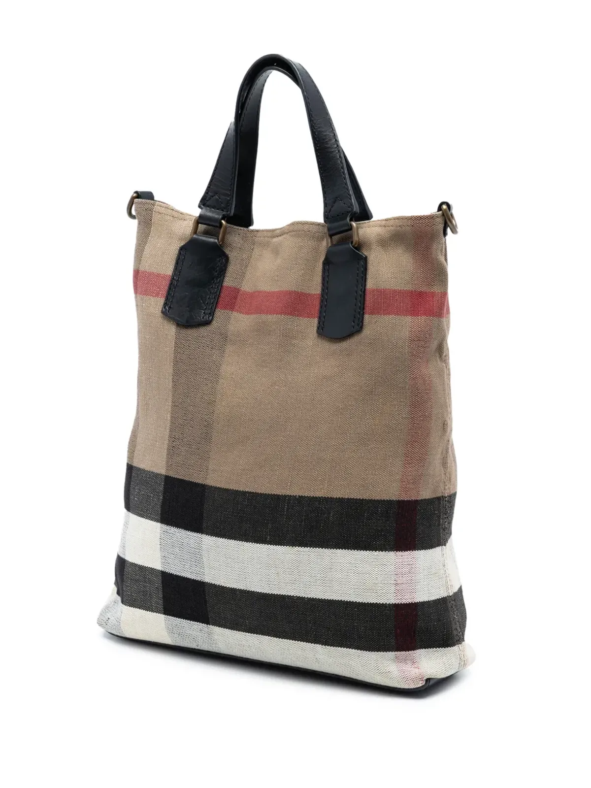 Burberry Pre-Owned Mega Check Canvas Tottenham Brit サッチェル - 画像3