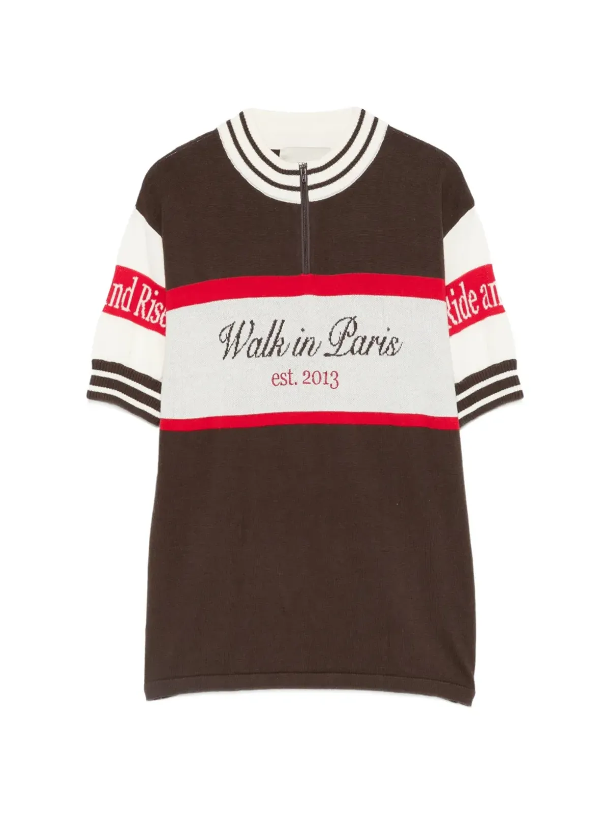 WALK IN PARIS ストライプ柄 半袖Tシャツ（ブラウン） - 画像1