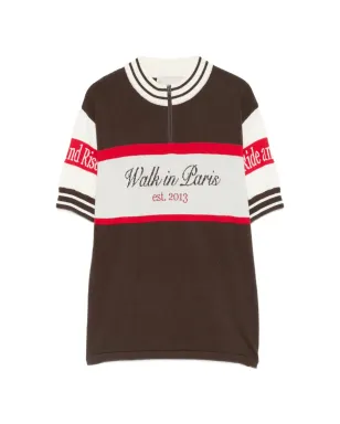 WALK IN PARIS ストライプ柄 半袖Tシャツ（ブラウン） - サムネイル1