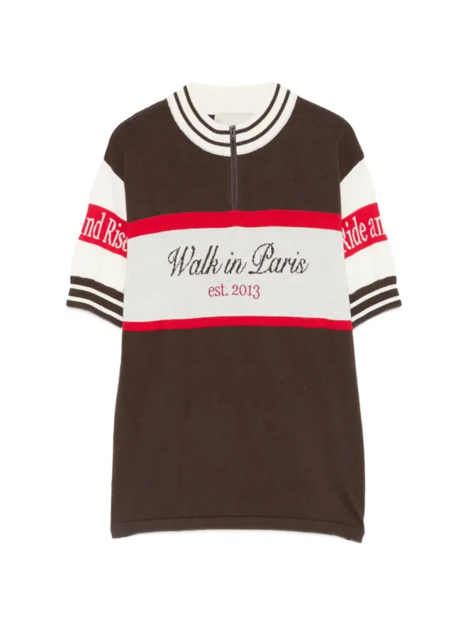 WALK IN PARIS WALK IN PARIS ストライプ柄 半袖Tシャツ（ブラウン）の商品画像