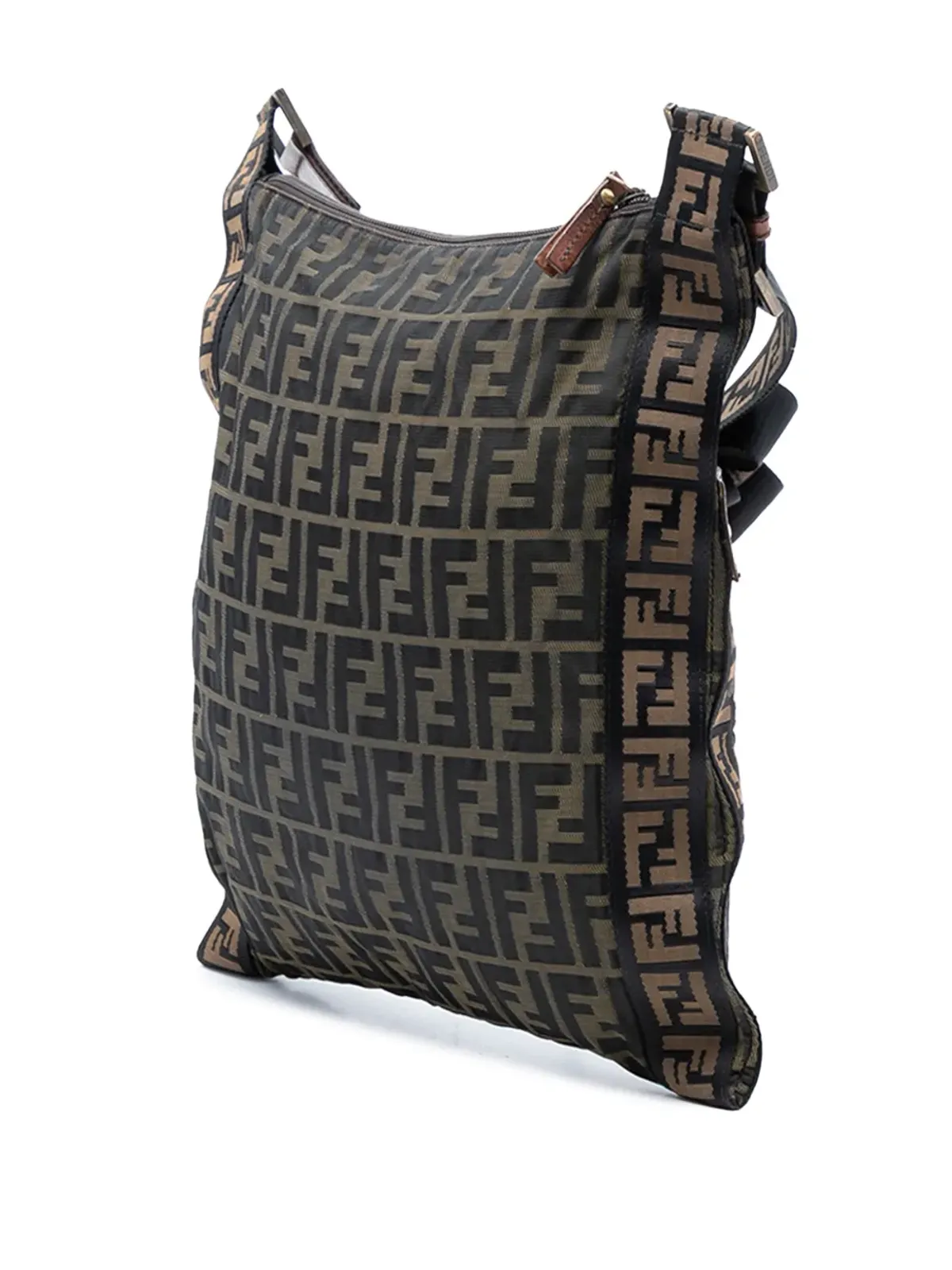 Fendi Pre-Owned Zucca Canvas FF Flat Messenger Bag クロスボディバッグ - ブラウン - 画像3
