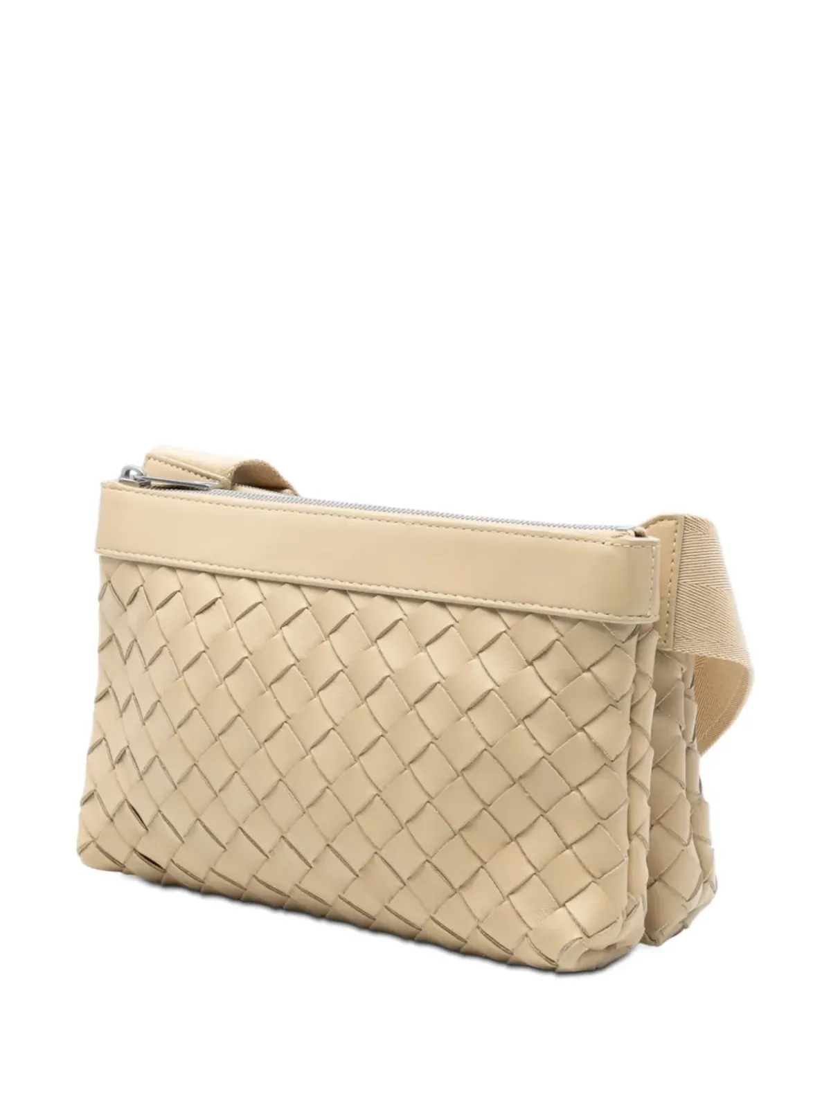 Bottega Veneta Vintage ナッパレザー イントレチャート ダブルジップ クロスボディバッグ - 画像3