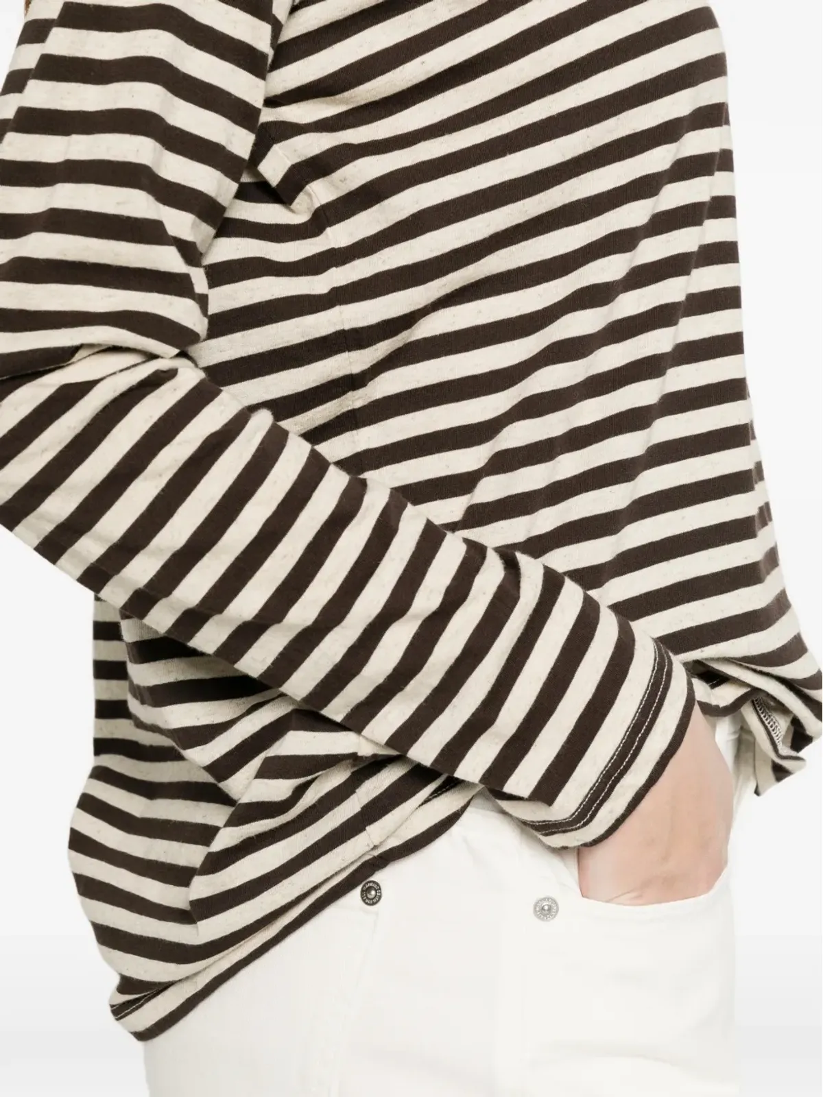 Phisique Du Role striped long-sleeve T-shirt - Black - 画像5