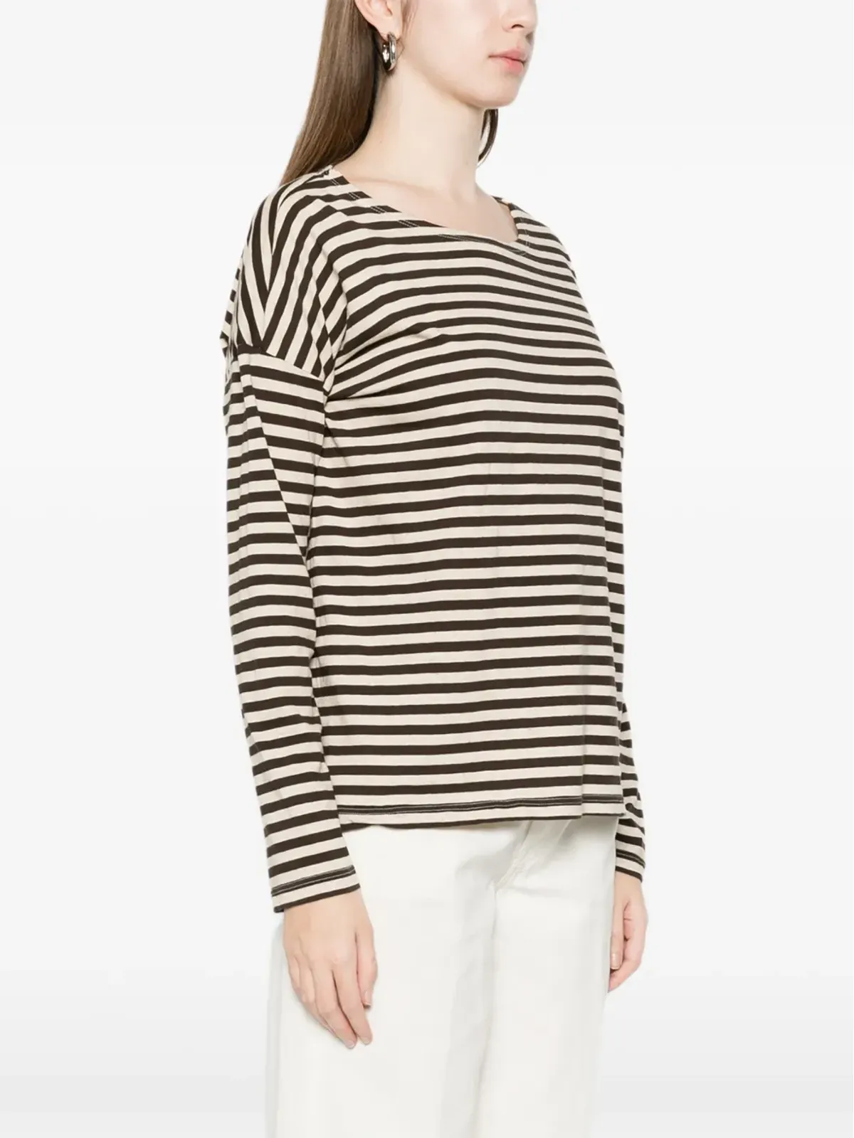 Phisique Du Role striped long-sleeve T-shirt - Black - 画像3
