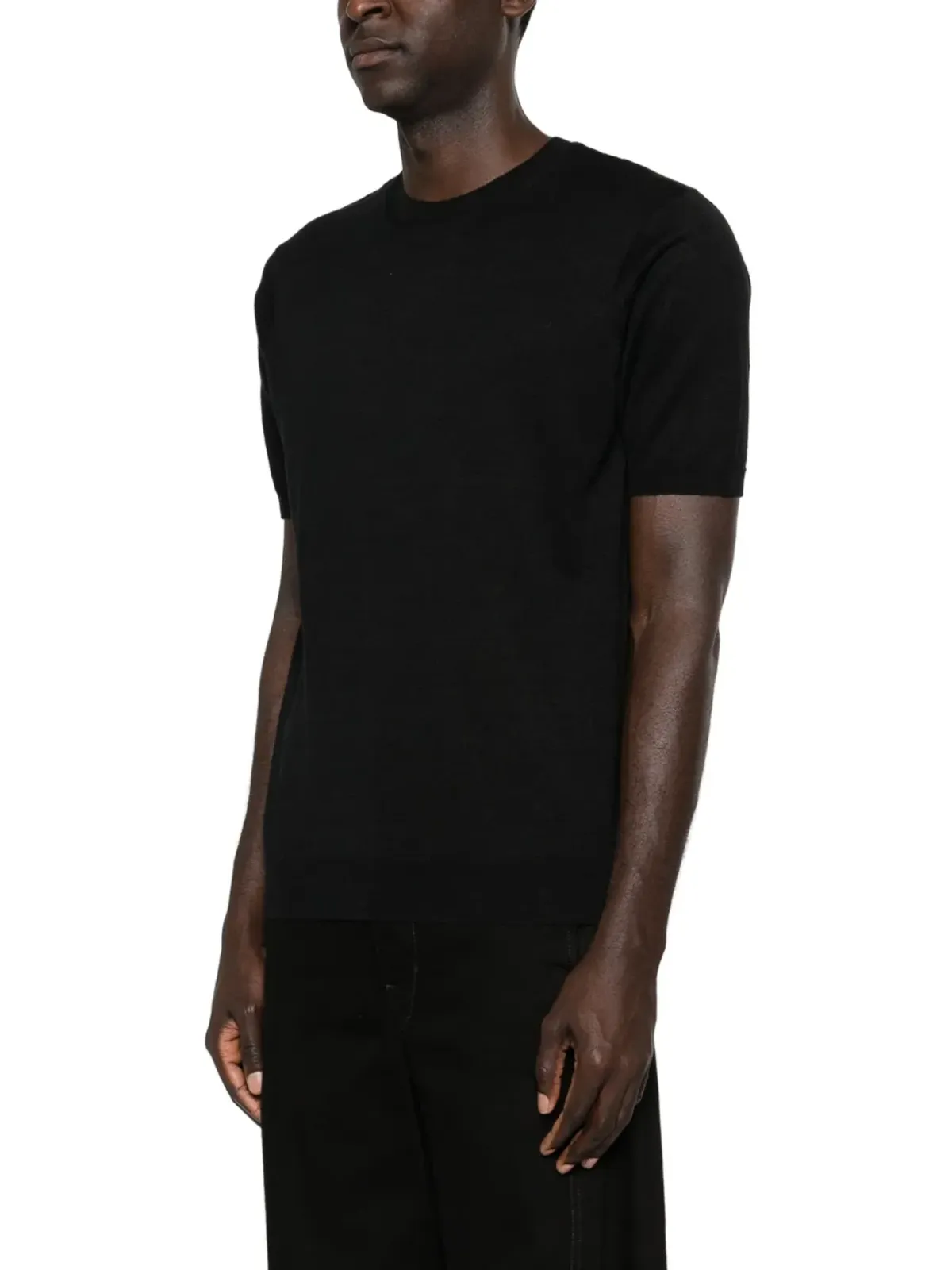 SCAGLIONE クルーネック半袖Tシャツ - ブラック - 画像3