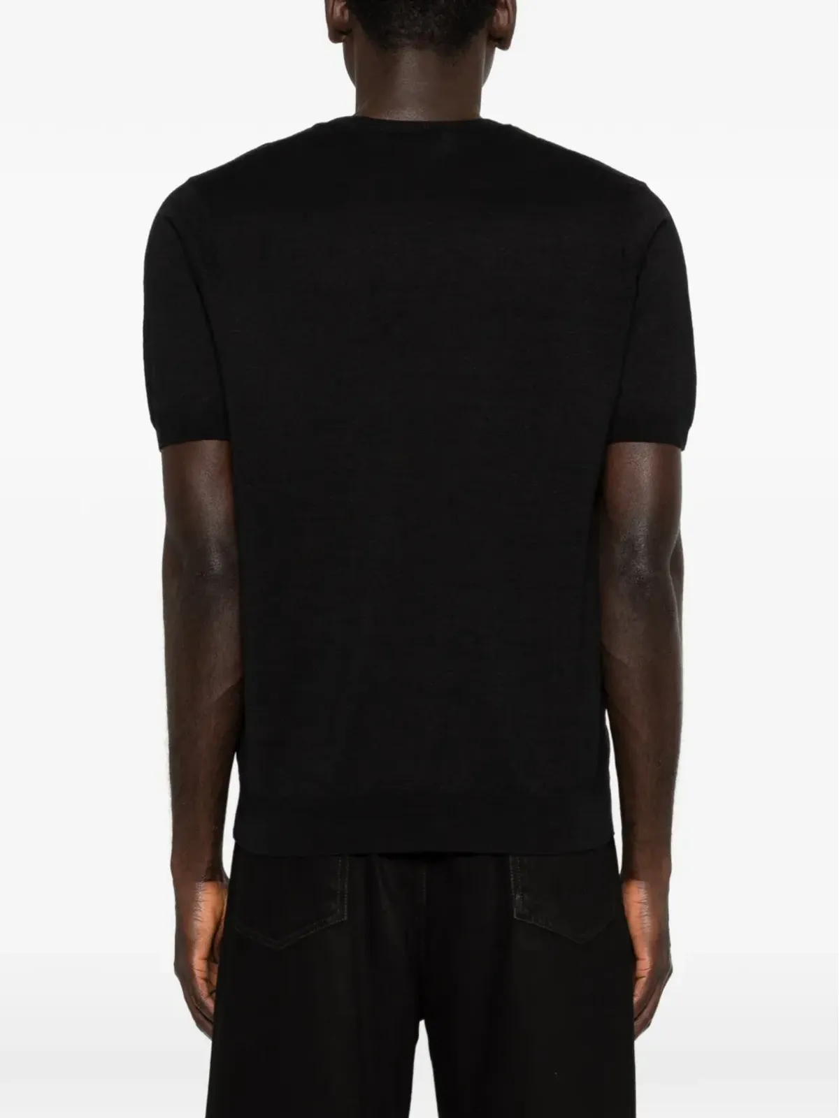 SCAGLIONE クルーネック半袖Tシャツ - ブラック - 画像4