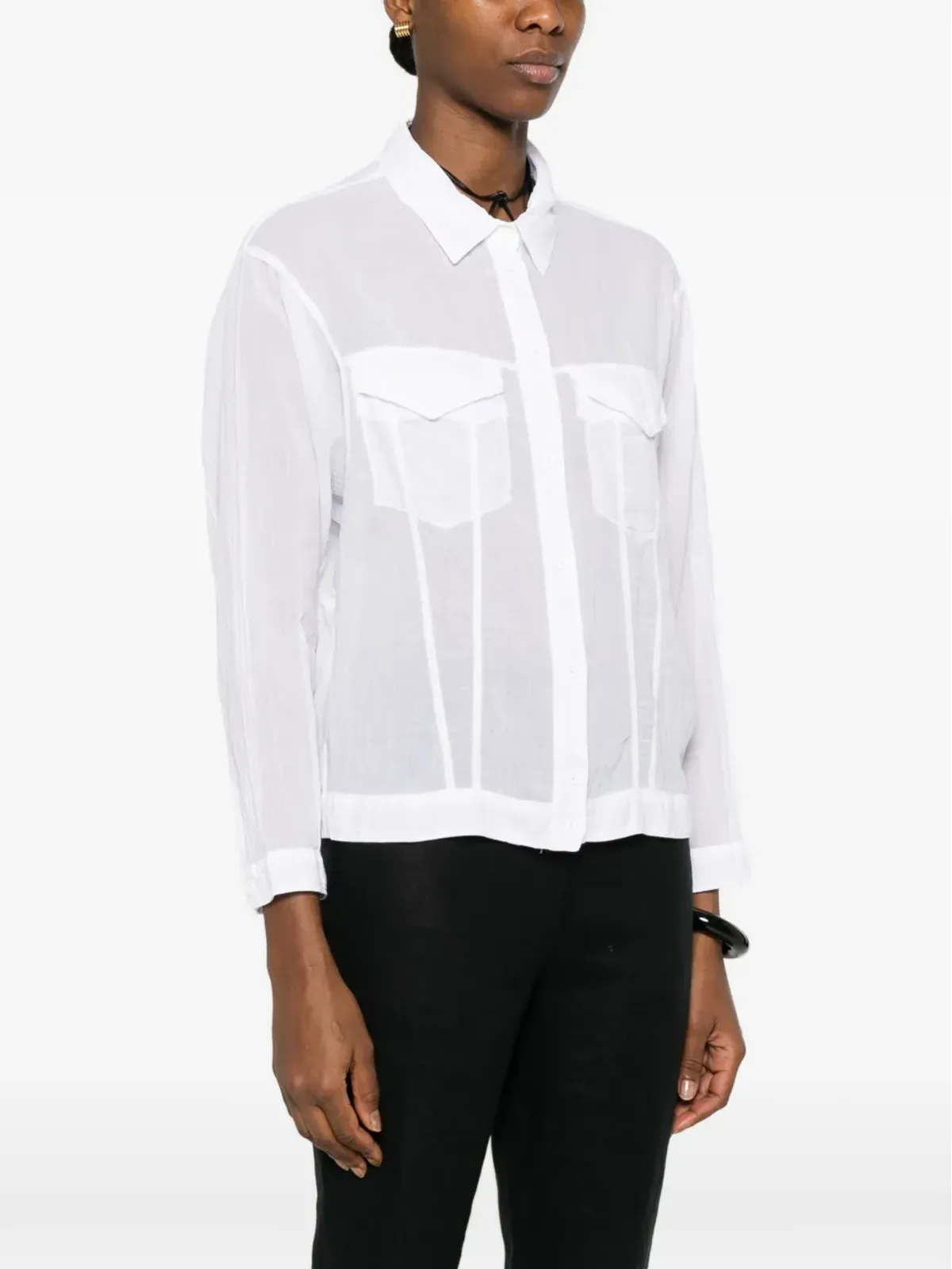 european culture pocket short shirt - White - 画像3