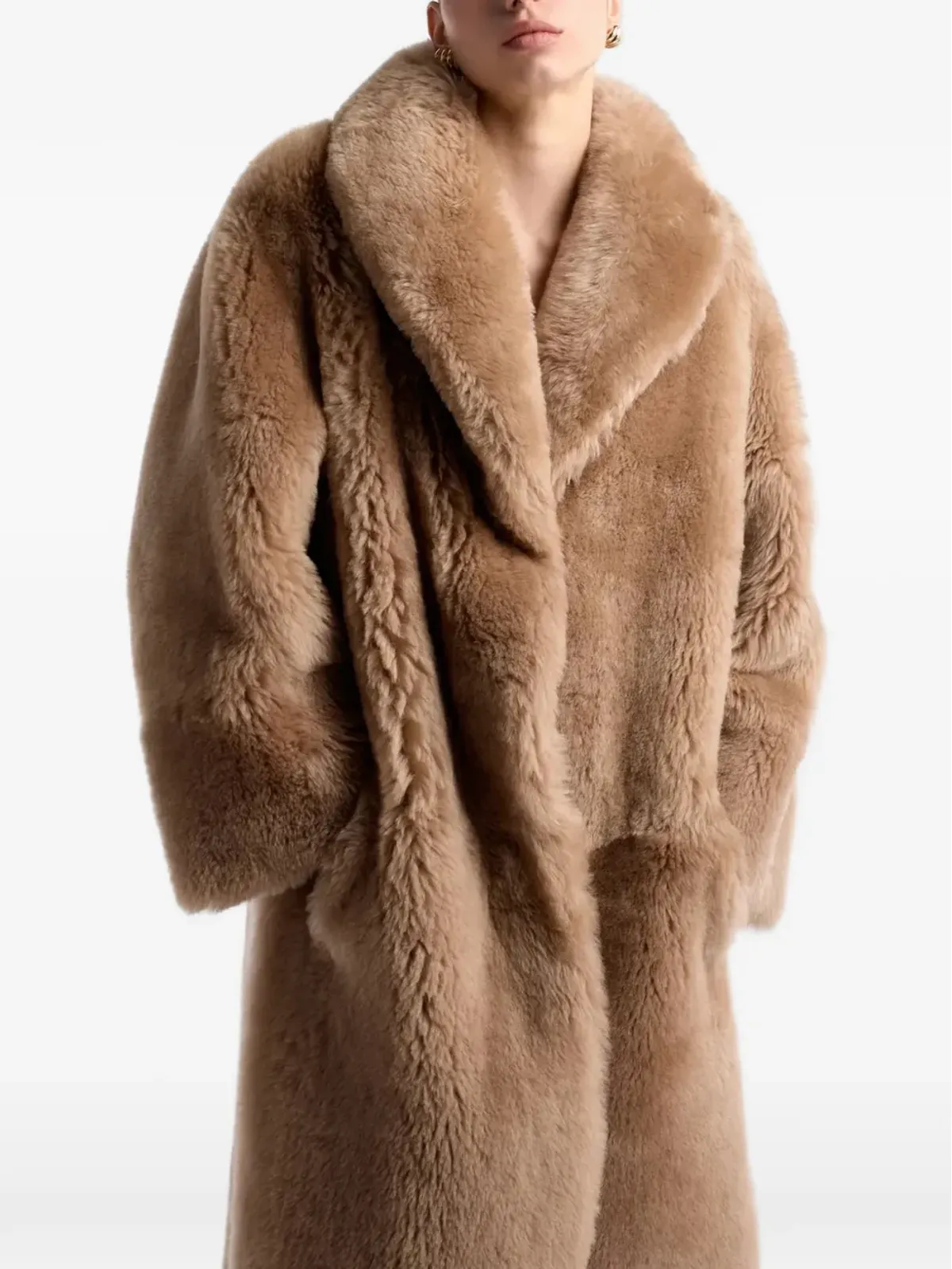 Nour Hammour Anaïs fur coat - Neutrals - 画像5