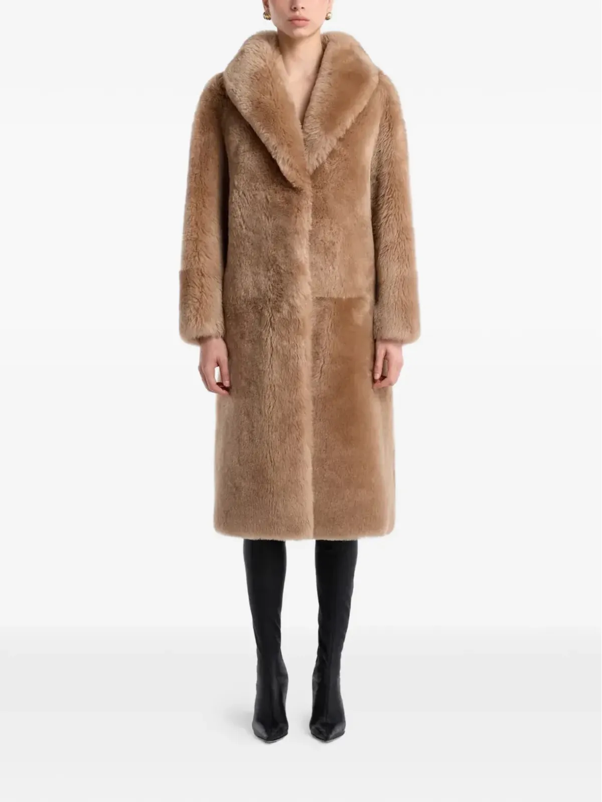 Nour Hammour Anaïs fur coat - Neutrals - 画像2