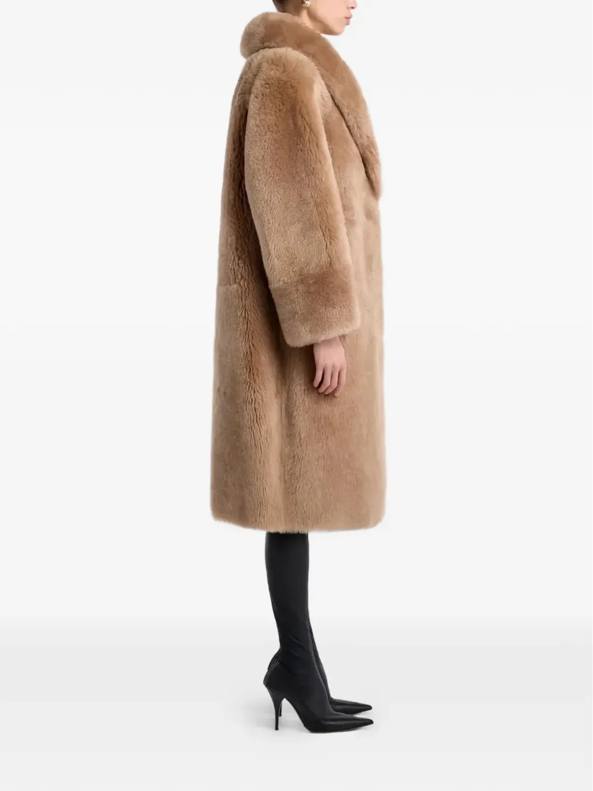 Nour Hammour Anaïs fur coat - Neutrals - 画像3