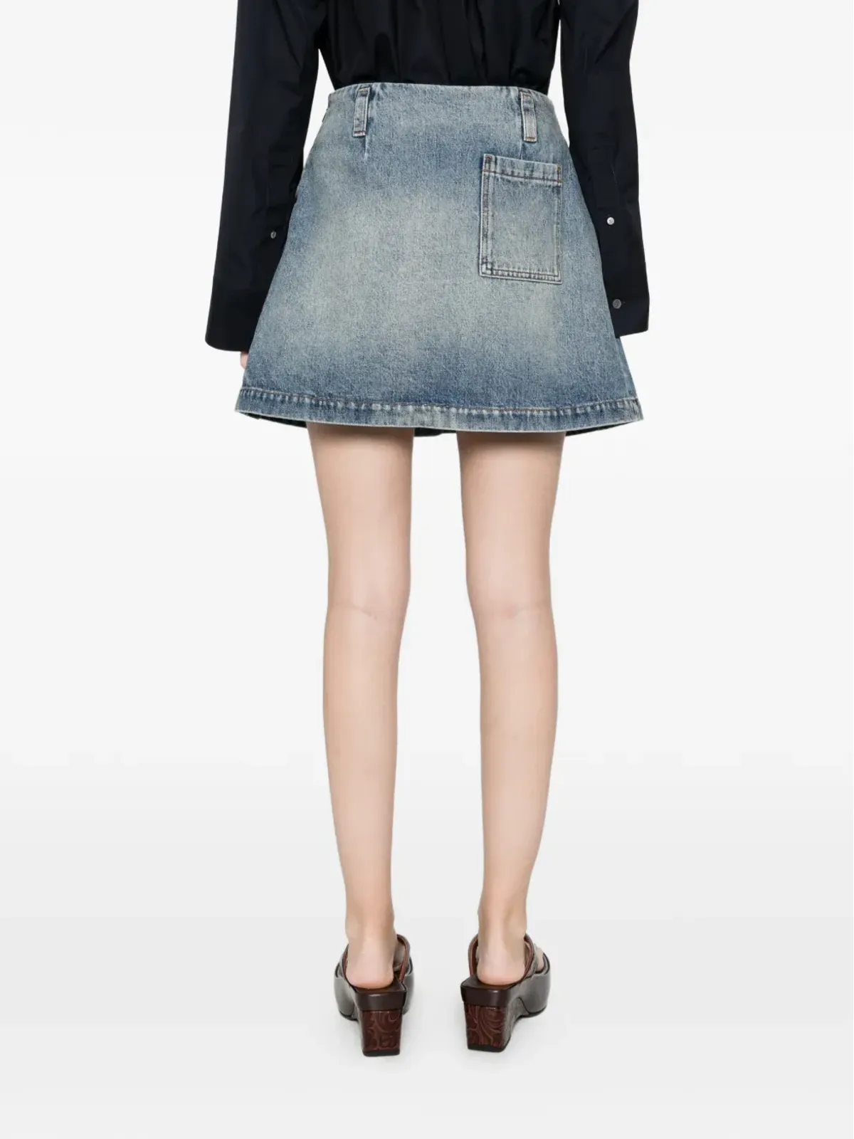 LOEWE プリーツデニムスカート - 画像4