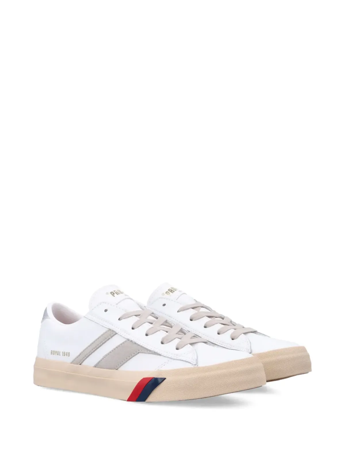 Pro-Keds ストライプディテール レザー スニーカー - ホワイト - 画像2