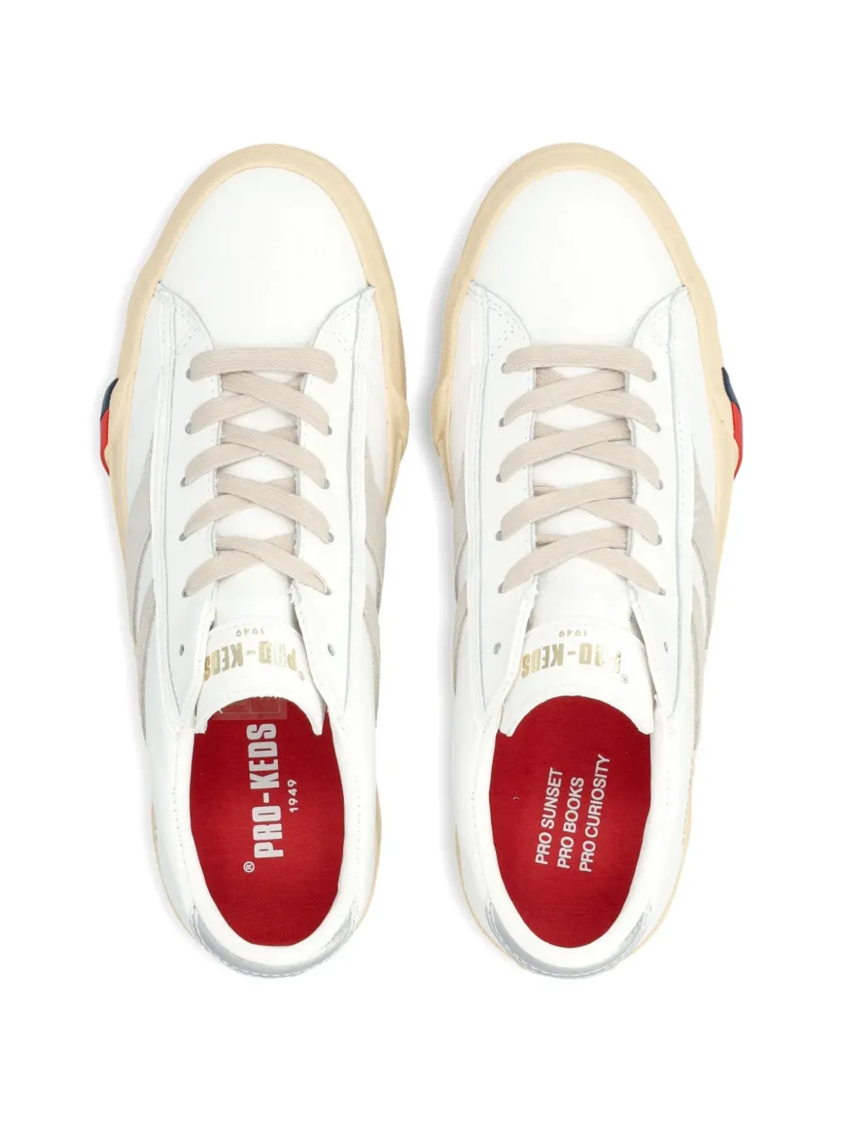 Pro-Keds ストライプディテール レザー スニーカー - ホワイト - 画像3